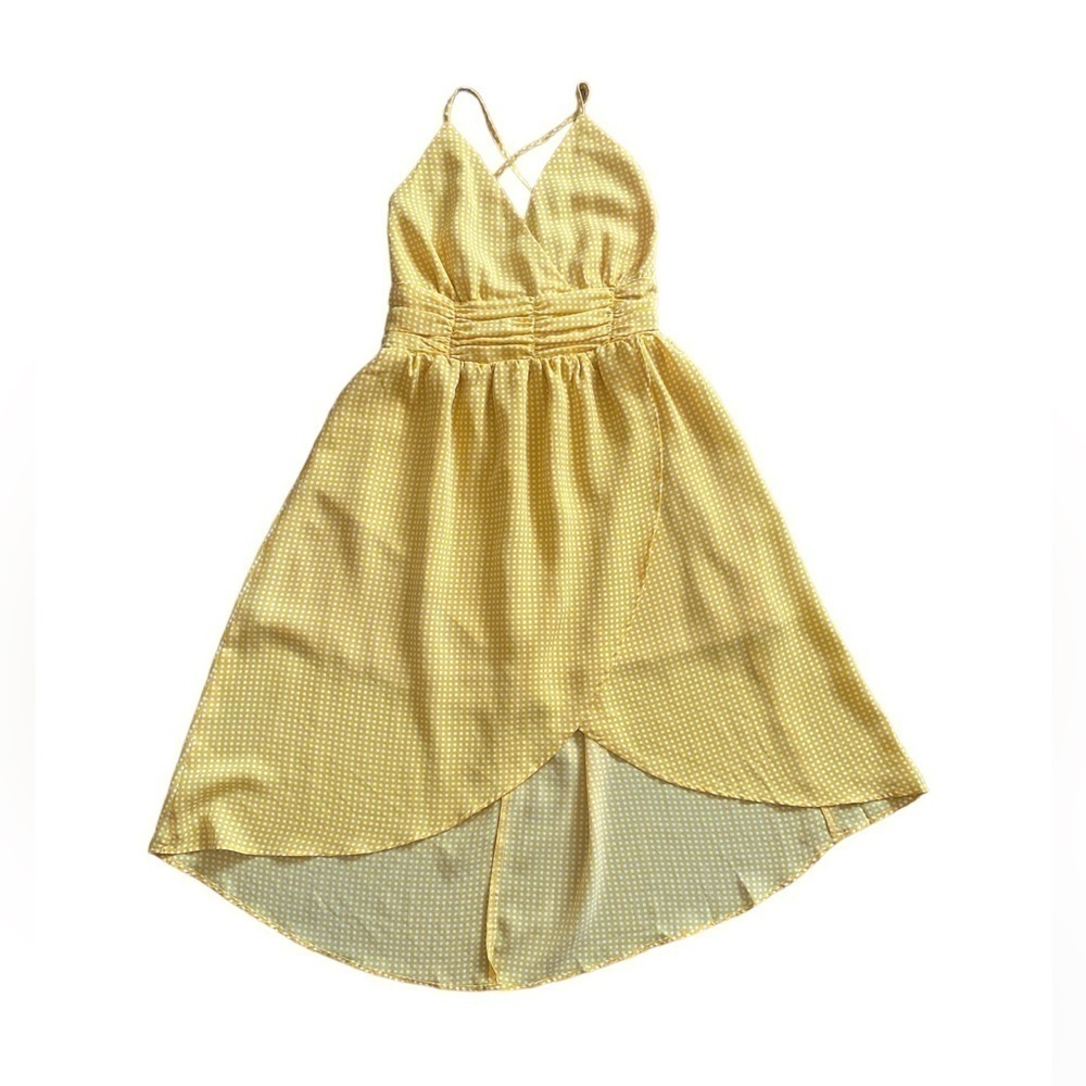 Moon River Yellow White Gingham Cami MIDI Dress Women’s Medium